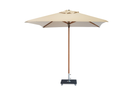 Classic Tokai hardwood patio umbrella with a 2.5m square canopy, shown open